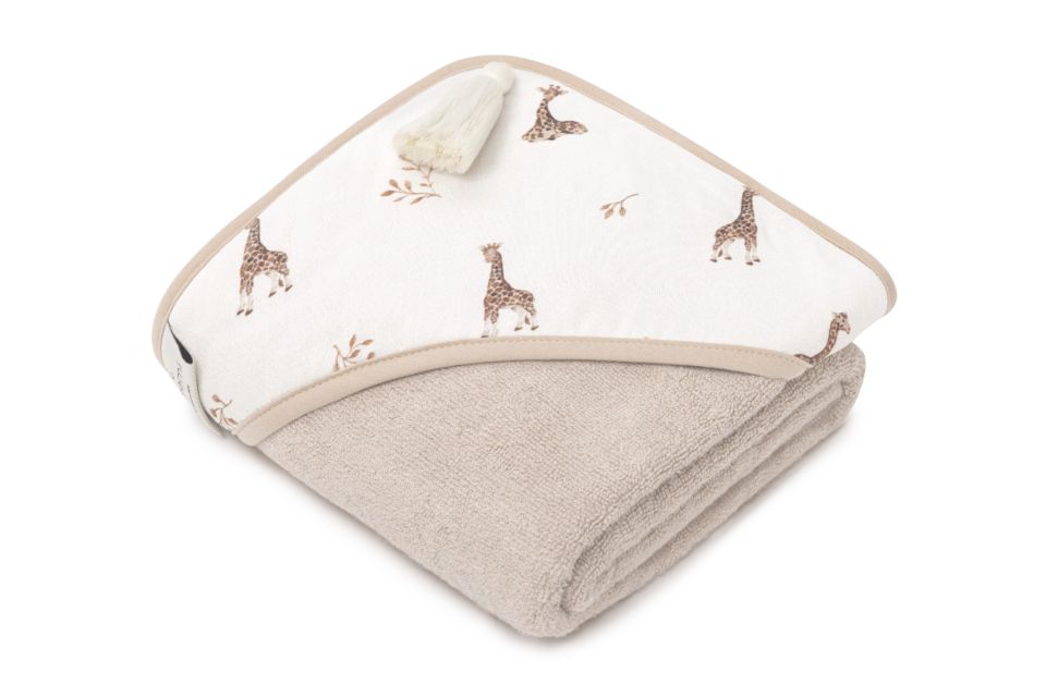 Memi Bambusowy ręcznik dla niemowląt Giraffes