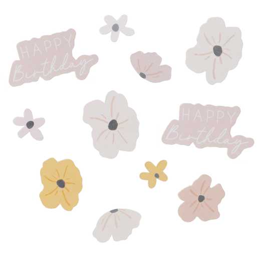 Gingerray Konfetti Card Flowers Happy Birthday