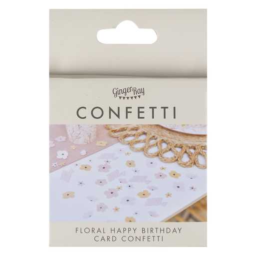 Gingerray Konfetti Card Flowers Happy Birthday