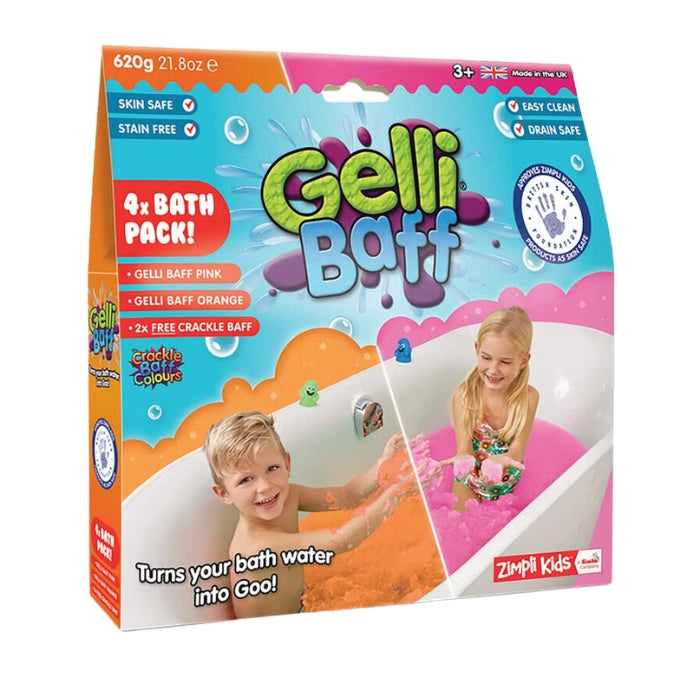 Zimpli Kids Magiczny proszek do kąpieli Gelli Baff różowy i pomarańczowy 4 użycia