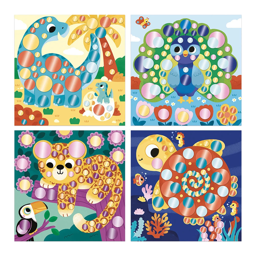 Janod Zestaw kreatywny okrągłe naklejki metaliczne My arts & crafts