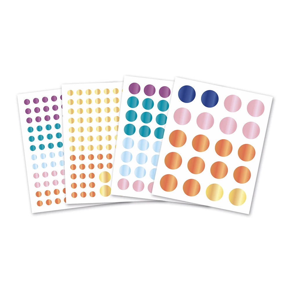 Janod Zestaw kreatywny okrągłe naklejki metaliczne My arts & crafts