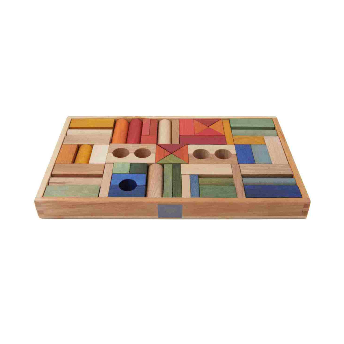 Wooden Story Drewniane Klocki w Skrzynce wielokolorowe 54 Elementów