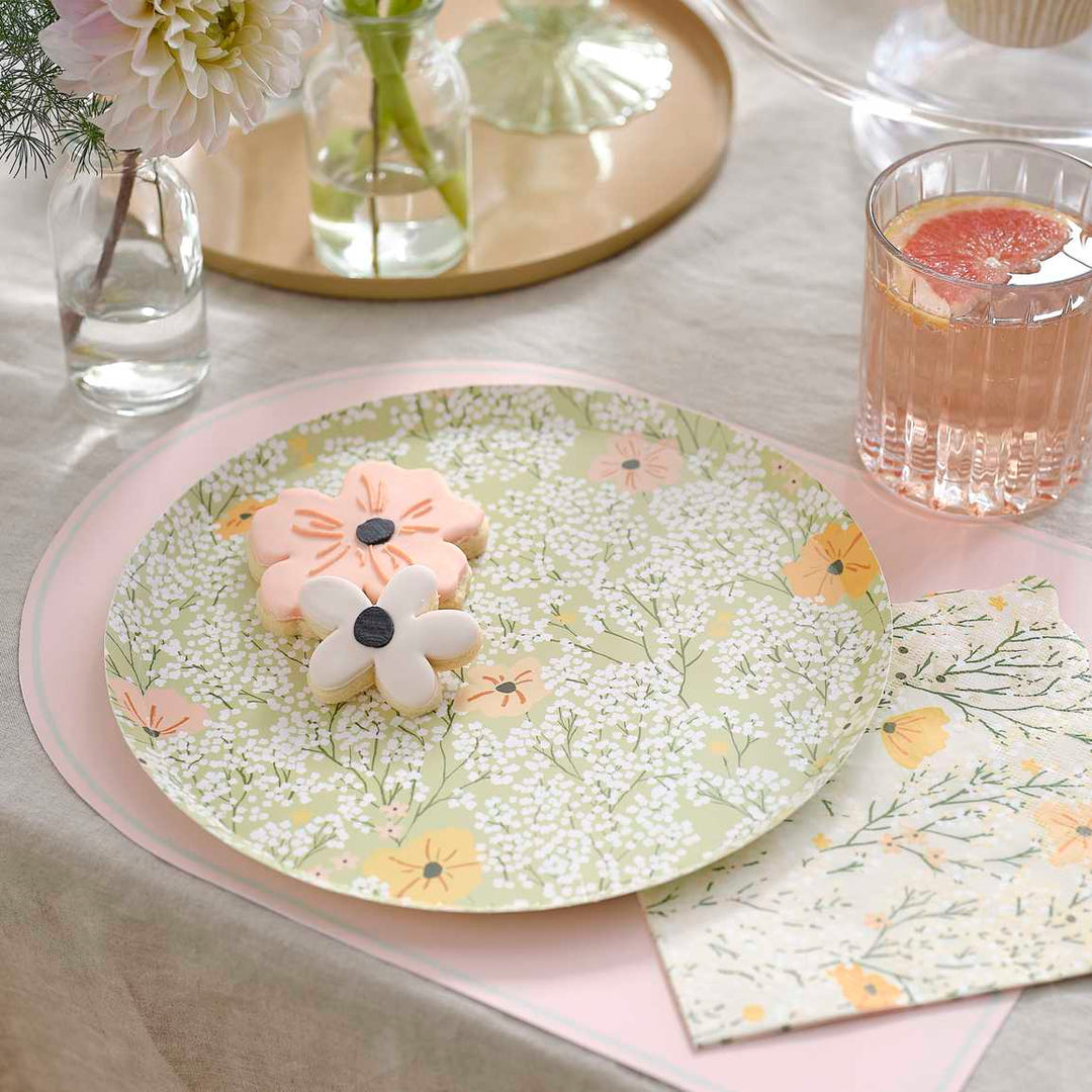 Gingerray Talerzyki papierowe Floral Baby Shower Plates