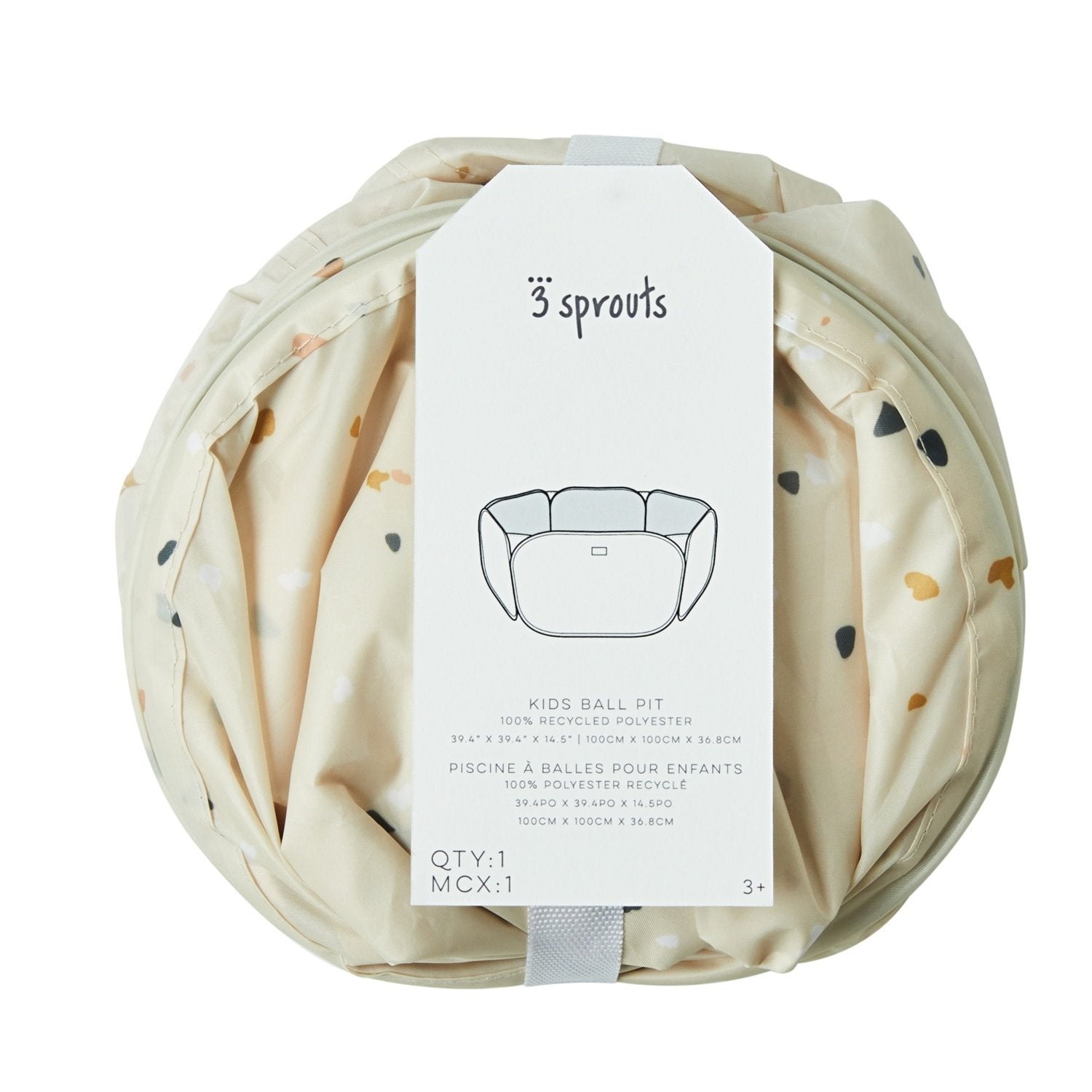 3 Sprouts Basen piłeczkowy Terrazzo Beige