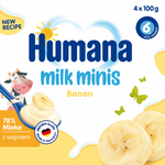 Humana Deserek jogurtowy o smaku bananowym Milk Minis po 6 miesiącu