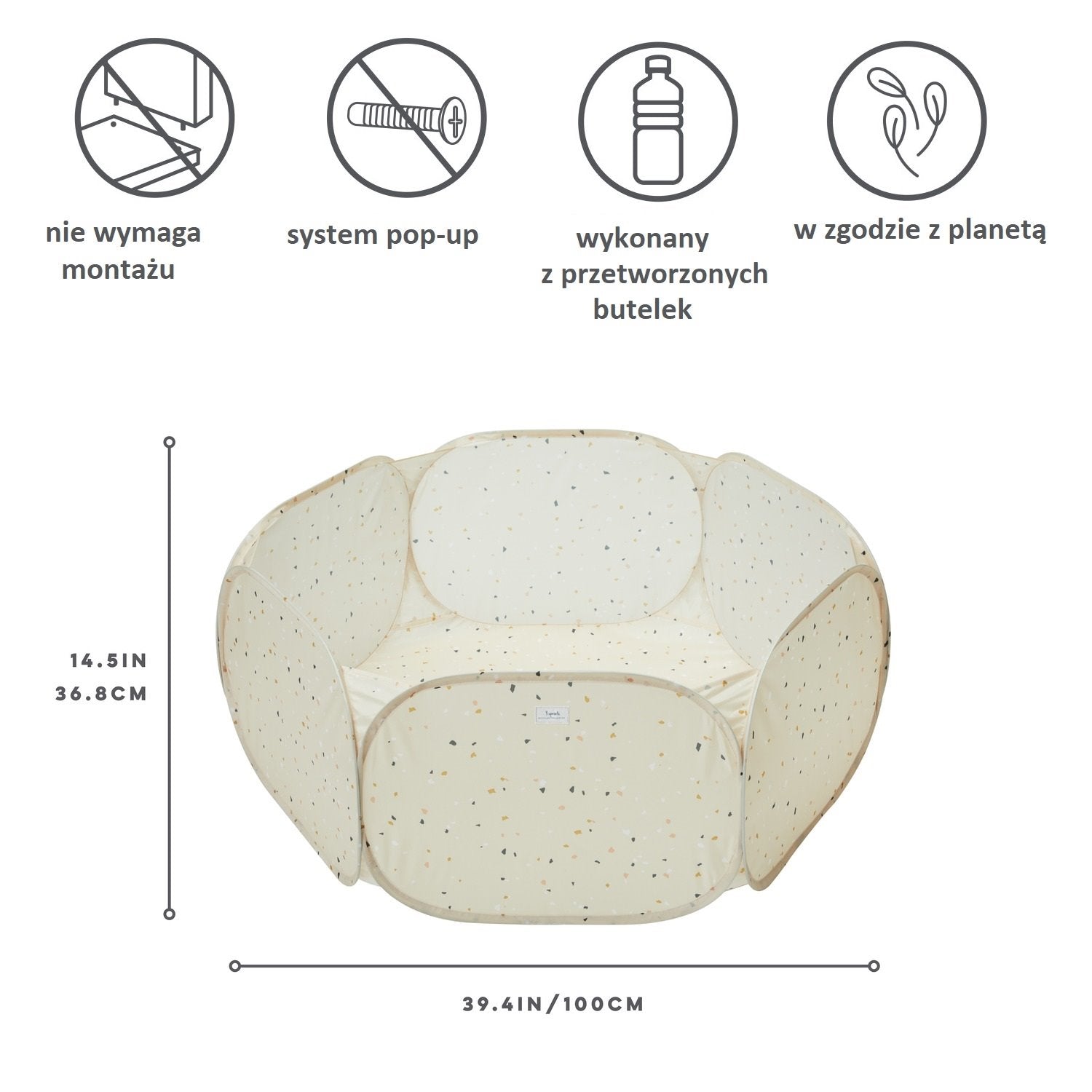 3 Sprouts Basen piłeczkowy Terrazzo Beige