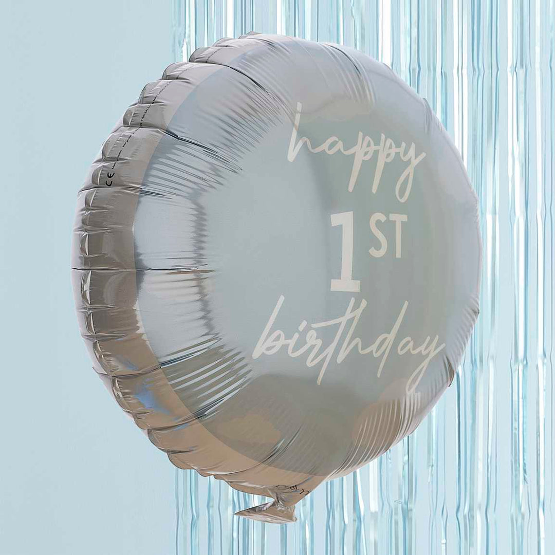 Gingerray Balon na roczek dla chłopca Happy 1st Birthday
