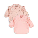 Konges Slojd Śliniak z rękawami i falbanką 2-pack Cherry Sparkle 18M-3Y