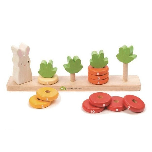 Tender Leaf Toys Układanka drewniana Królik i liczenie marchewek