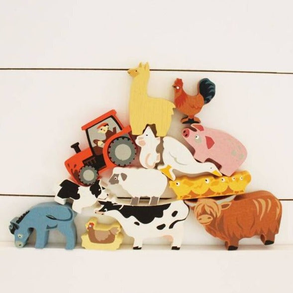 Tender Leaf Toys Drewniane figurki dla dzieci Zwierzęta na farmie