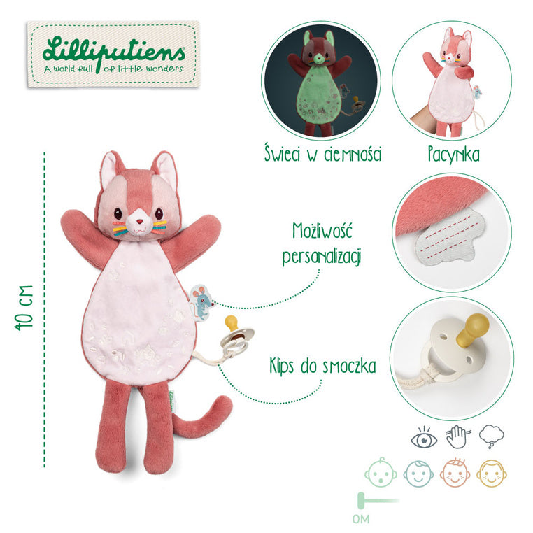 Lilliputiens Przytulanka komforter świecąca w ciemności Kotka Jeanne