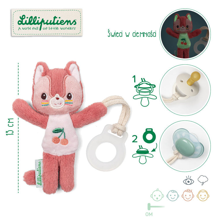 Lilliputiens Zawieszka do smoczka świecąca w ciemności Kotka Jeanne