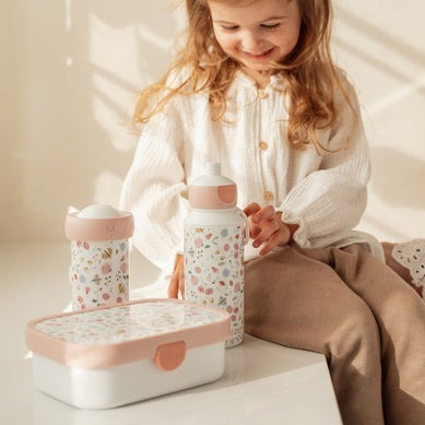 Little Dutch Lunchbox + Bidon dla dziecka Mepal 400ml Flowers & butterflies