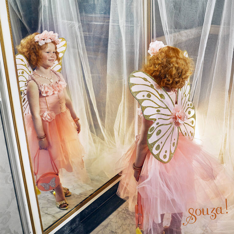 Souza! Kostium sukienka i skrzydła elf wróżka Annemarie 5-7 lat