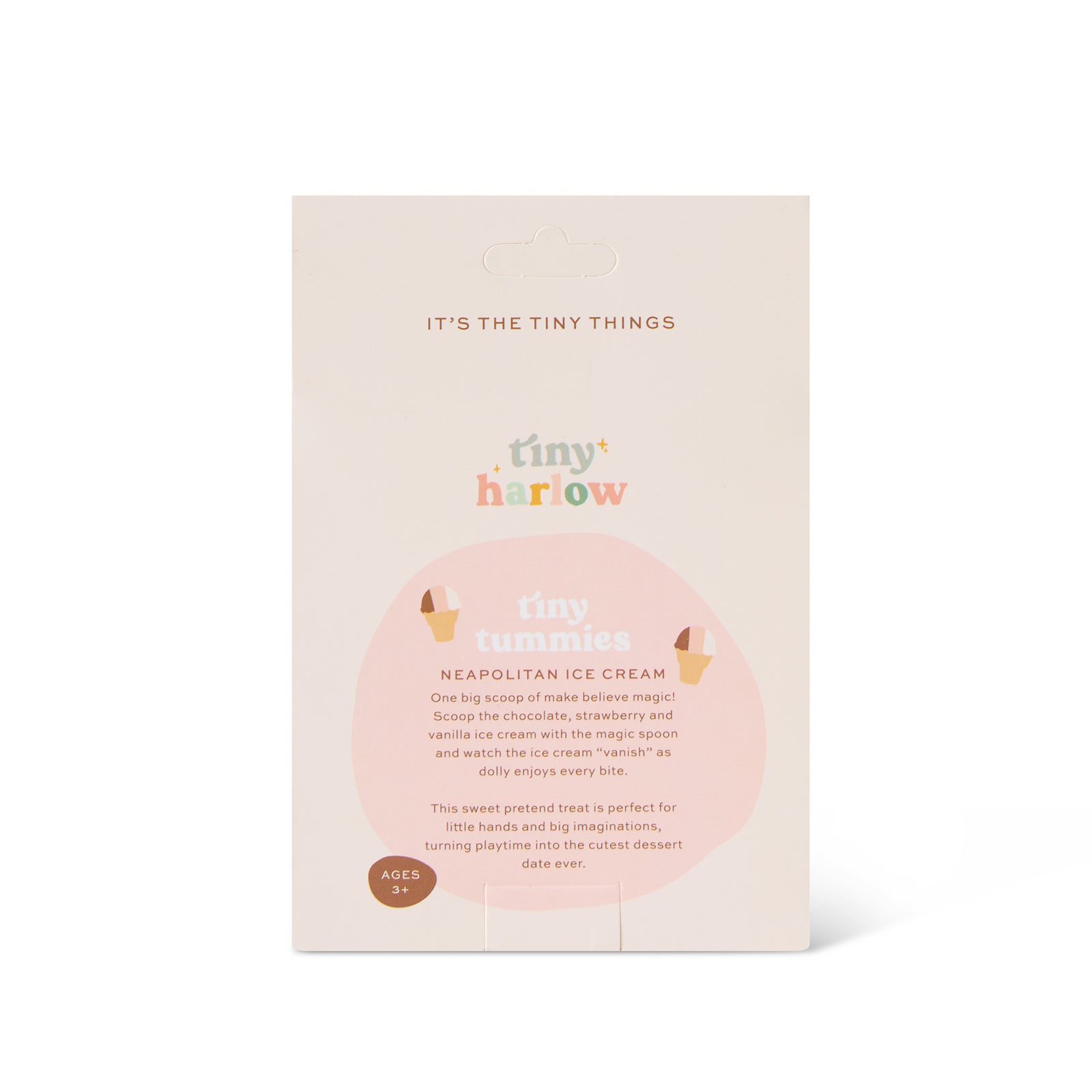 Tiny Harlow Zestaw do karmienia lalek Tiny Tummies Słoiczek i Łyżeczka, Lody Włoskie