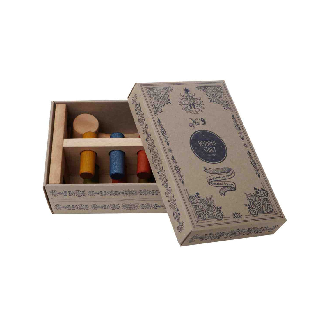 Wooden Story Drewniany przebijak dla dzieci Wielokolorowy