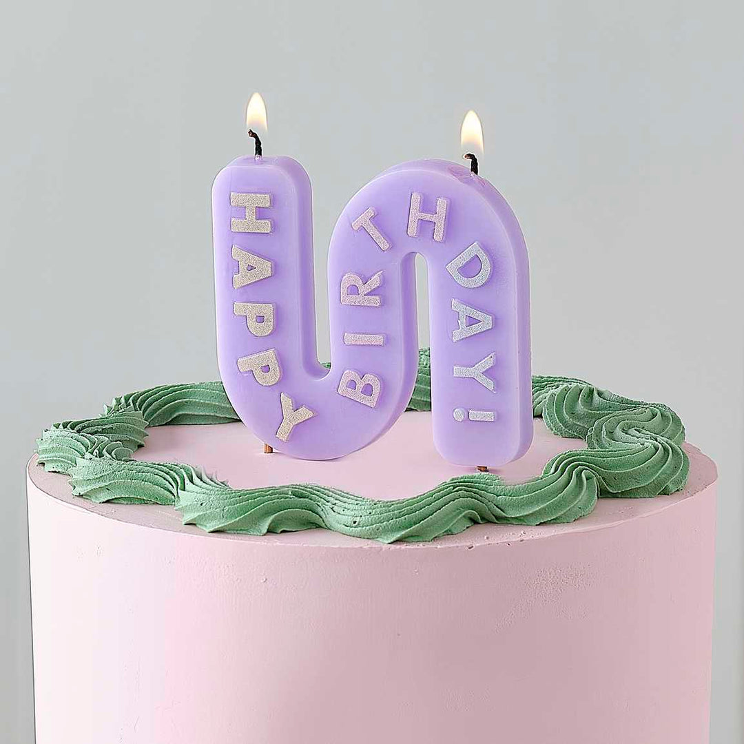 Gingerray Świeczka urodzinowa Happy Birthday z 2 knotami