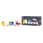 Janod Zabawka do ciągnięcia i układania drewniany pociąg Zigolos