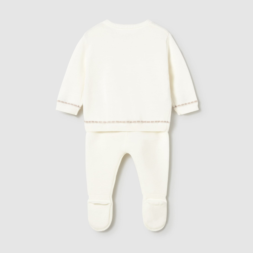 Mayoral Komplet niemowlęcy 2-częściowy półśpioszki i sweterek Ceramika