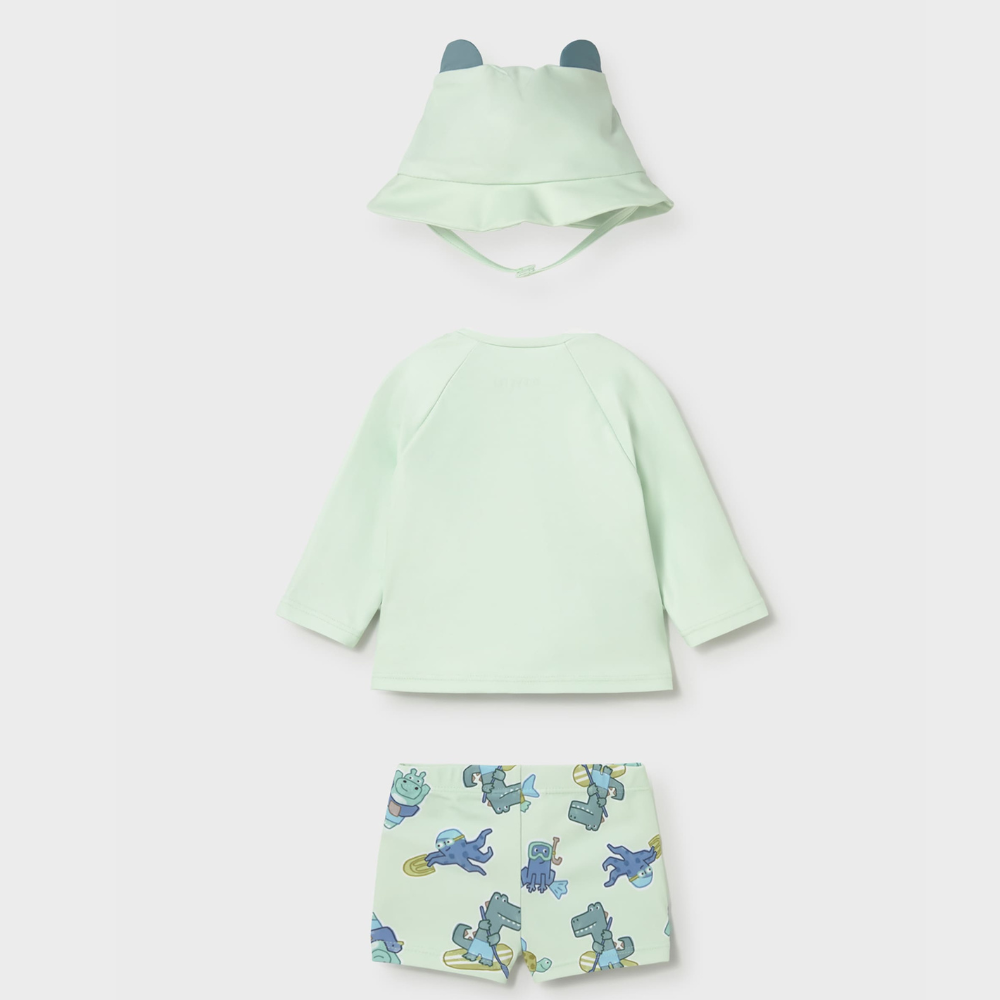 Mayoral Komplet niemowlęcy kąpielowy 3-częściowy z ochroną UV Jabłko