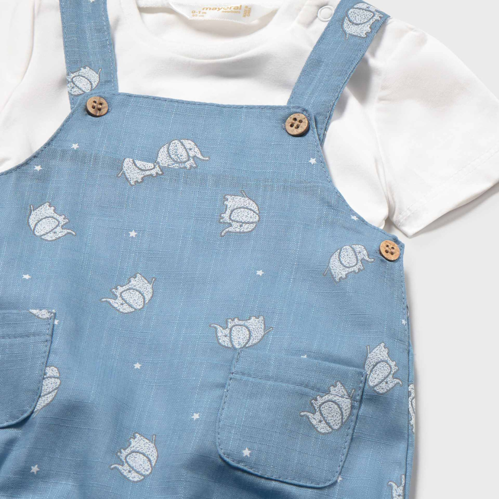 Mayoral Komplet niemowlęcy 2-częściowy Ogrodniczki i koszulka Tide