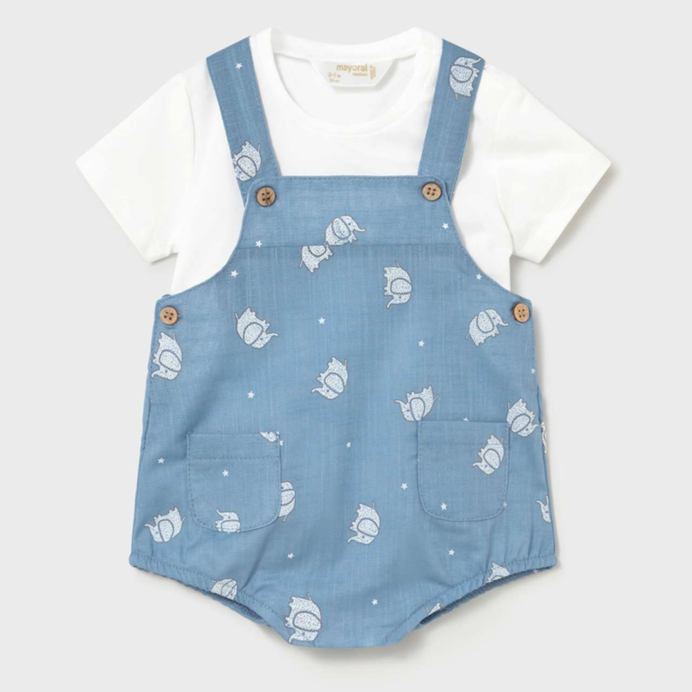 Mayoral Komplet niemowlęcy 2-częściowy Ogrodniczki i koszulka Tide