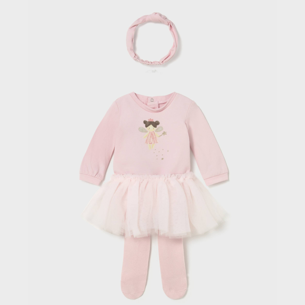 Mayoral Komplet 3-częściowy z tutu dla noworodka Róż Baby