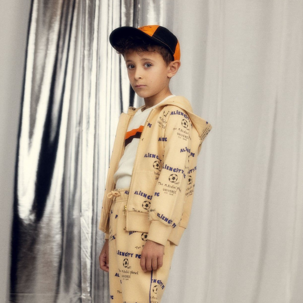 Mini Rodini Bluza dziecięca zapinana Alien City FC Beige