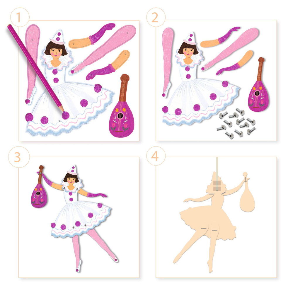 Djeco Zestaw artystyczny ruchome postacie baletnice