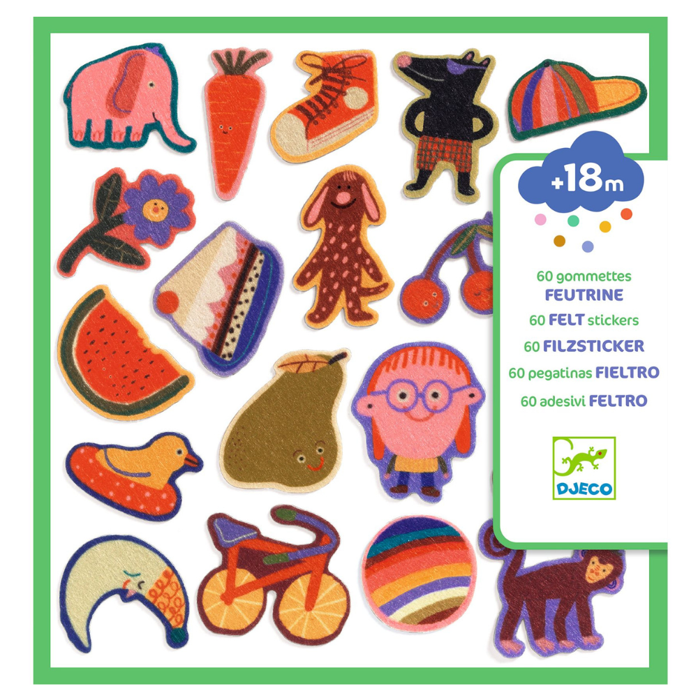 Djeco filcowe naklejki dla maluchów Śmieszki