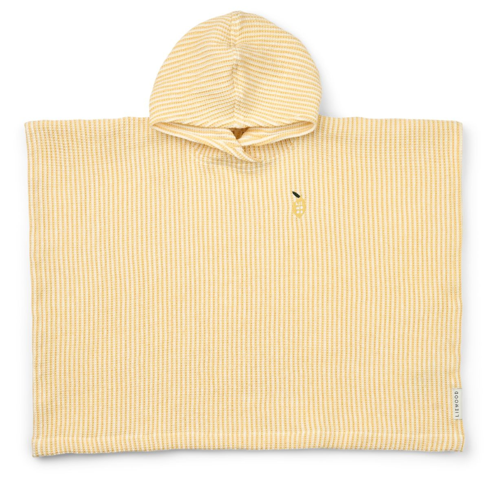 Liewood dziecięce poncho z kapturem Paco Lemon yellow / creme de la creme