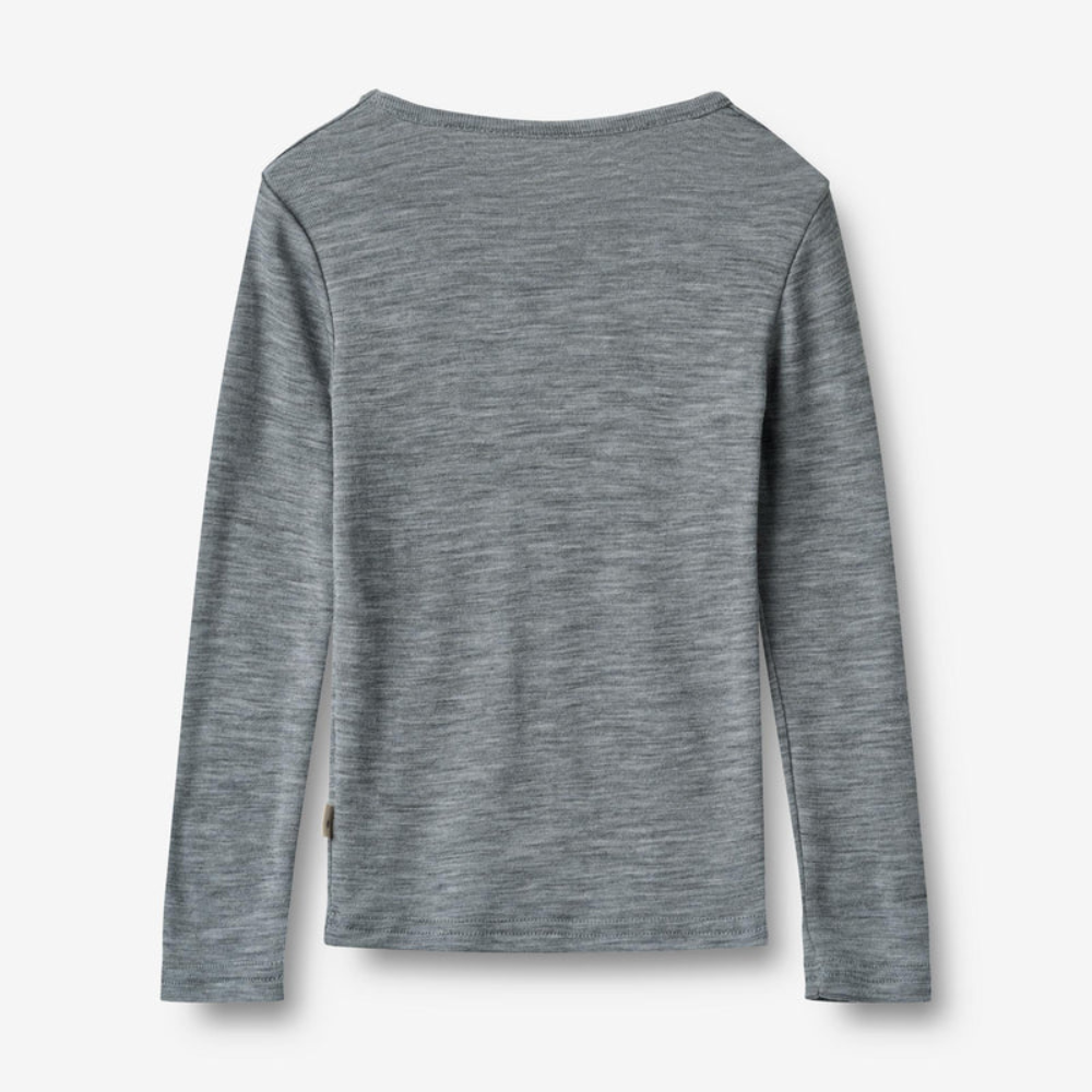 Wheat wełniaba koszulka z długim rękawem dziecięca L/S Alfie melange grey