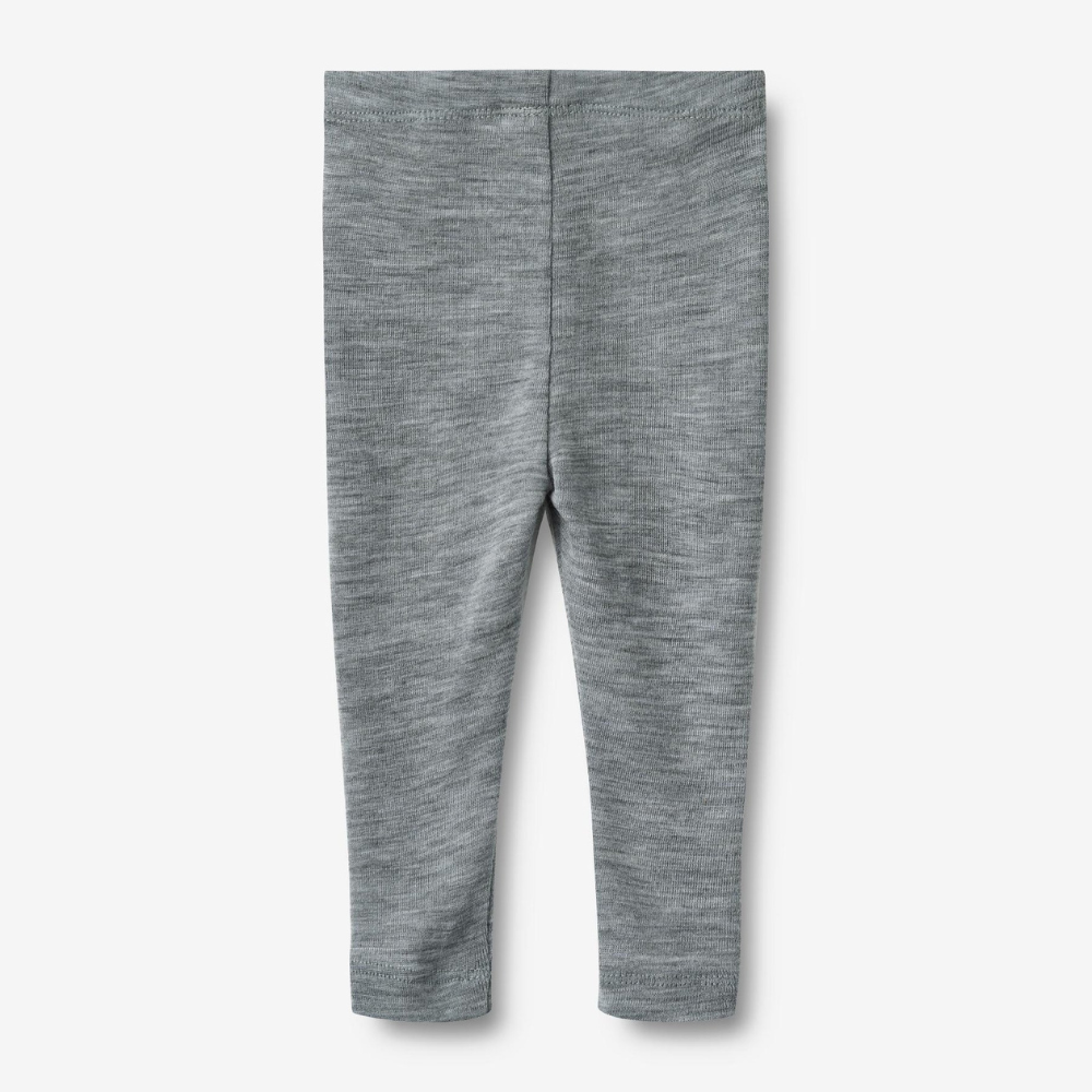 Wheat wełniane legginsy dziecięce Agi melange grey