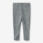 Wheat wełniane legginsy dziecięce Agi melange grey