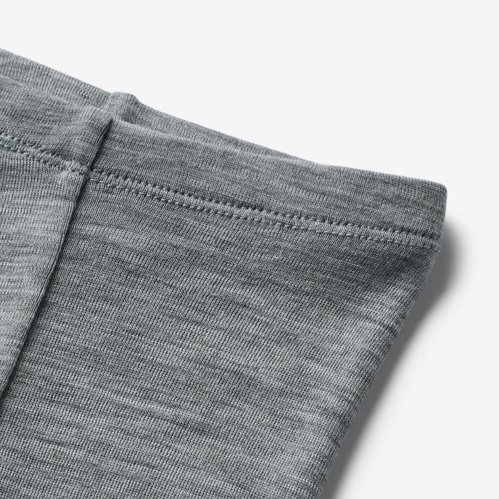 Wheat wełniane legginsy dziecięce Agi melange grey