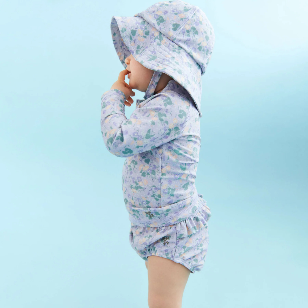 Wheat Koszulka kąpielowa z długim rękawem dla dzieci Dilan purple light petunias