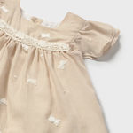 Mayoral Sukienka z pasującymi majteczkami dla noworodka Pszenica