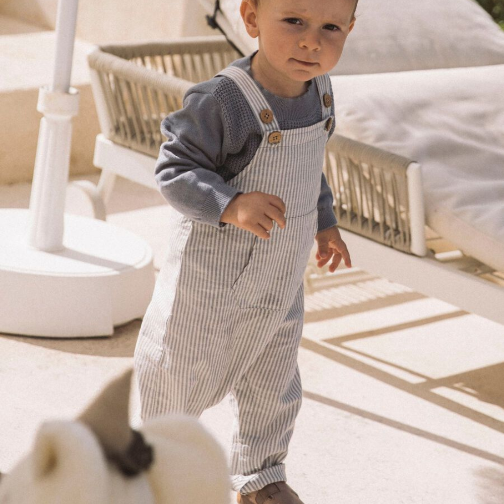 Lil’ Atelier Ogrodniczki niemowlęce dla chłopczyka Coconut Milk NBMDARKO