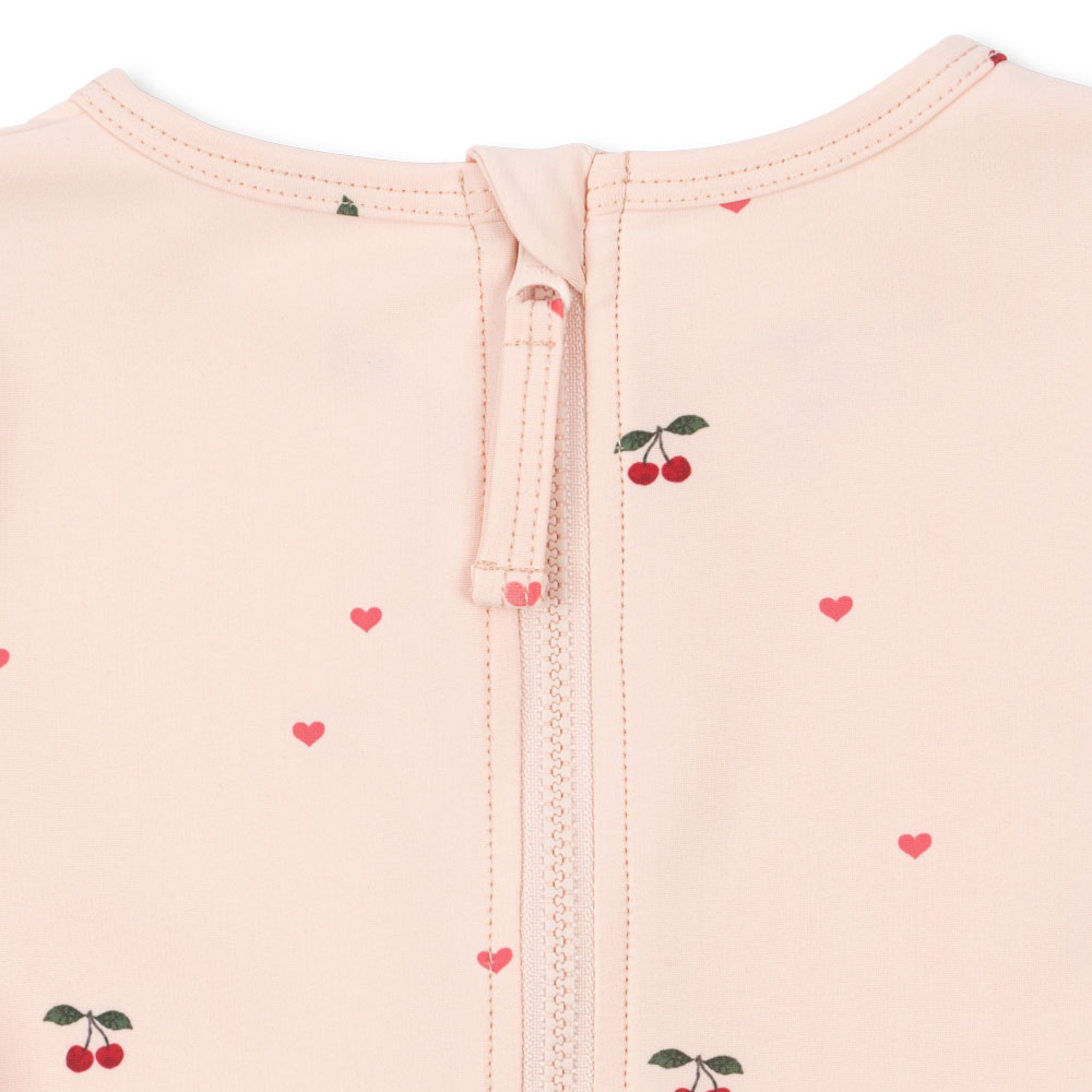 Konges Slojd Strój kąpielowy dla dziewczynki z długimi rękawami Merle Cherry Coeur Rose