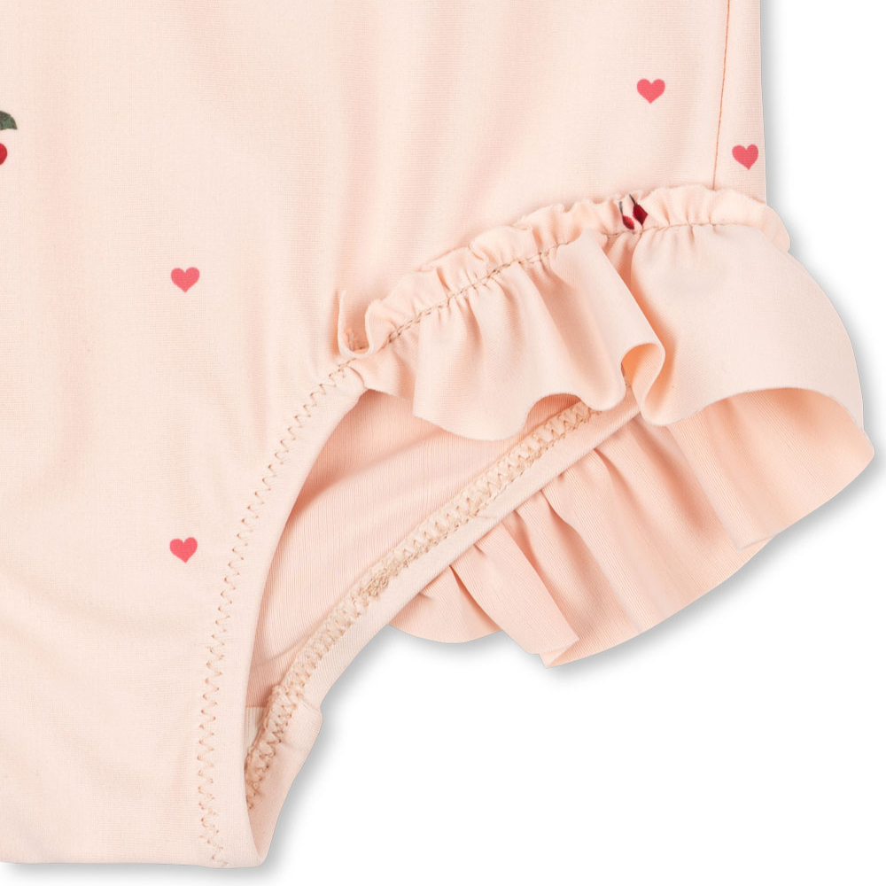 Konges Slojd Strój kąpielowy dla dziewczynki z długimi rękawami Merle Cherry Coeur Rose