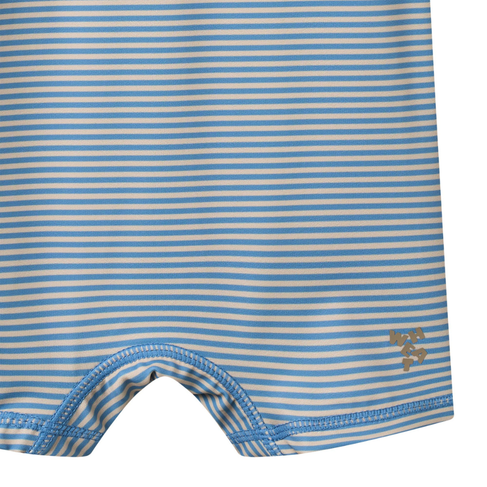 Wheat kombinezon kąpielowy z krótkim rękawem dziecięcy Cas blue swim stripe
