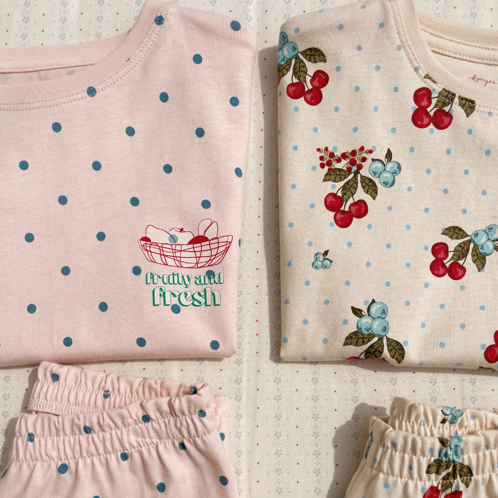 Konges Slojd Komplet dla dziewczynki Lin Tee Rosewater Dot