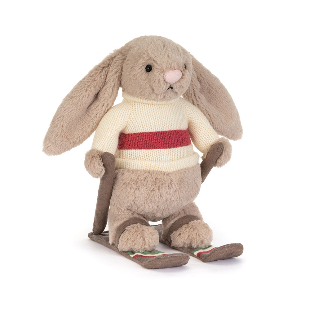 Jellycat przytulanka Króliczek Beżowy na Nartach 20 cm