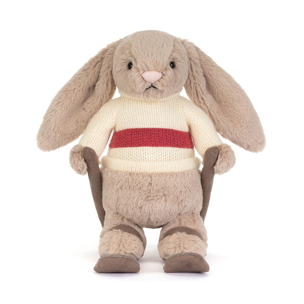 Jellycat przytulanka Króliczek Beżowy na Nartach 20 cm