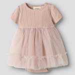 Lil' Atelier Sukienka z body i tiulowym dołem Peach Whip NBFFANELLA