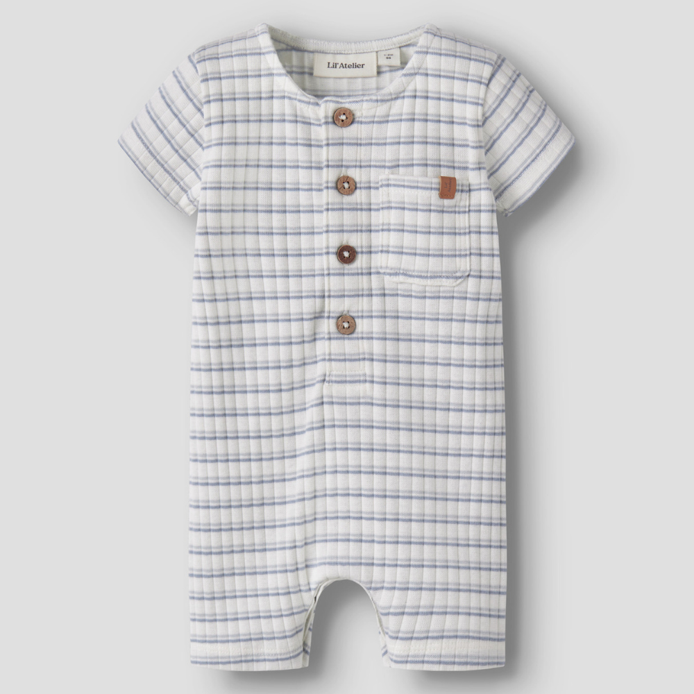 Lil' Atelier Kombinezon z krótkim rękawkiem Loose Coconut Milk Dusty Blue NBMHALDUR