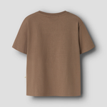 Lil' Atelier koszulka z krótkim rękawem Len Loose Top Coca Mocha NMMDOLAN