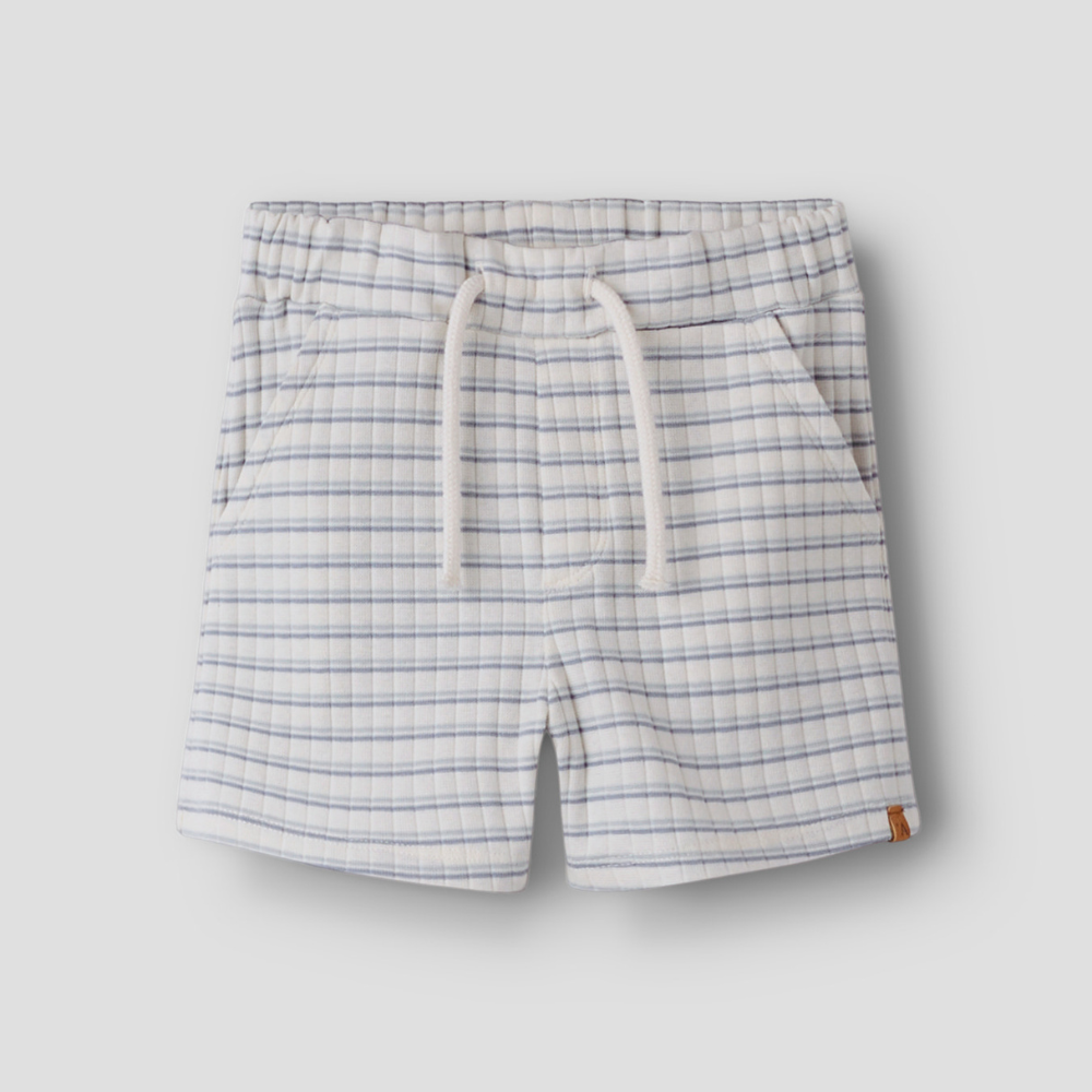 Lil' Atelier bawełniane Krótkie spodenki Loose Coconut Milk Dusty Blue NMMHALDUR