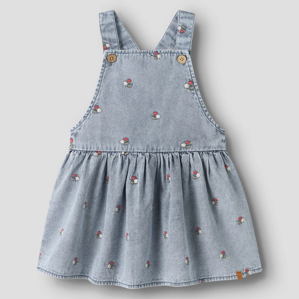 Lil' Atelier dżinsowa sukienka dziecięca Medium Blue Denim EMB NMFFUNDA
